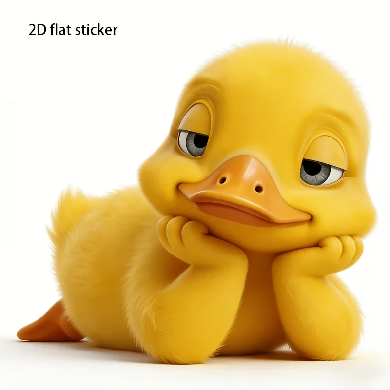Yellow duckling car decal sticker for vehicles and surfaces