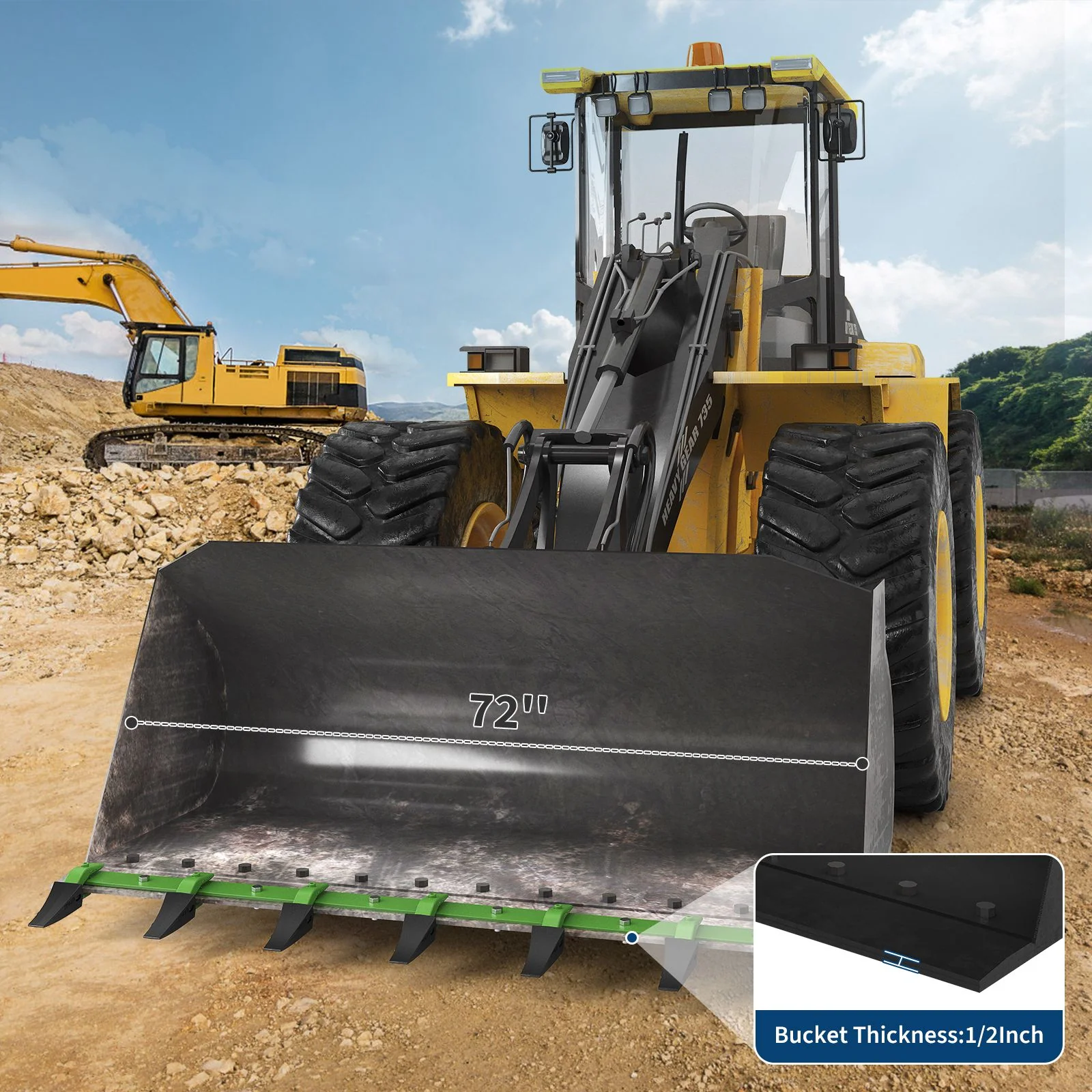 Carbon steel tractor bucket teeth for heavy-duty digging and excavation