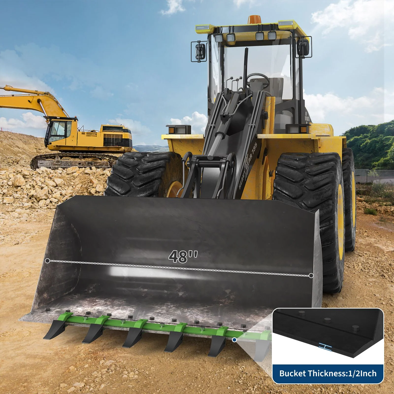 Carbon steel tractor bucket teeth for heavy-duty digging and excavation