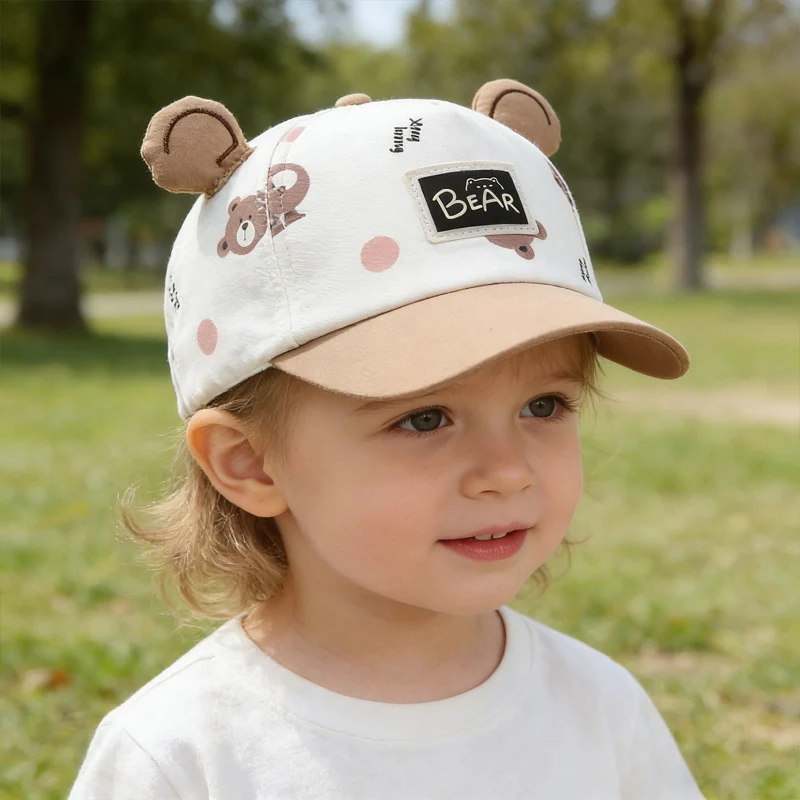 Baby baseball cap with bear ears for ages 1 to 6 years