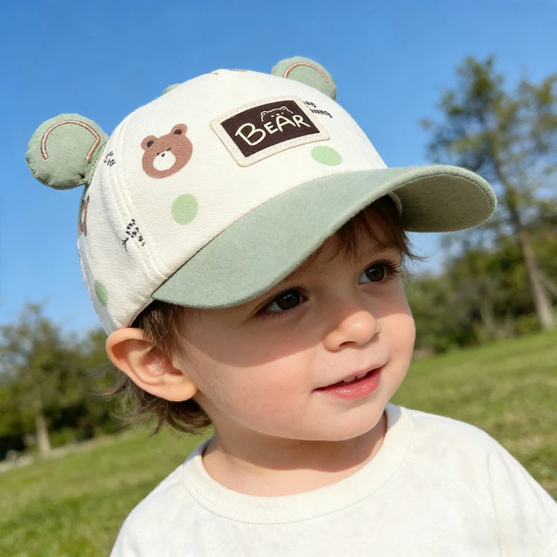 Baby baseball cap with bear ears for ages 1 to 6 years
