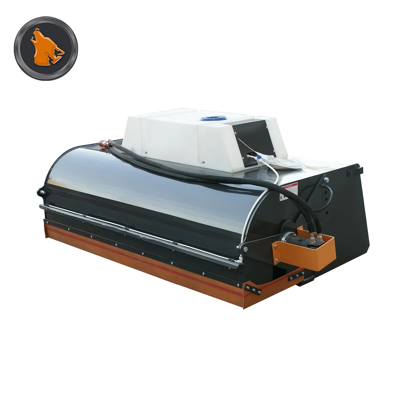Heavy-Duty Skid Steer Hydraulic Sweeper Broom with Water Tank - 72" Width