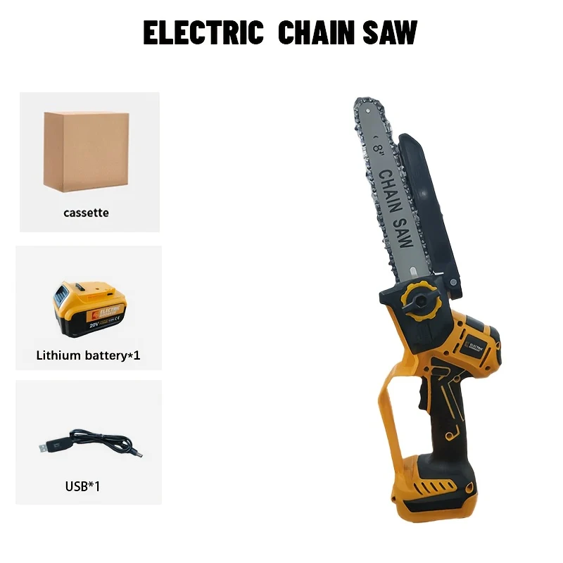 8-inch brushless electric chainsaw with battery for pruning