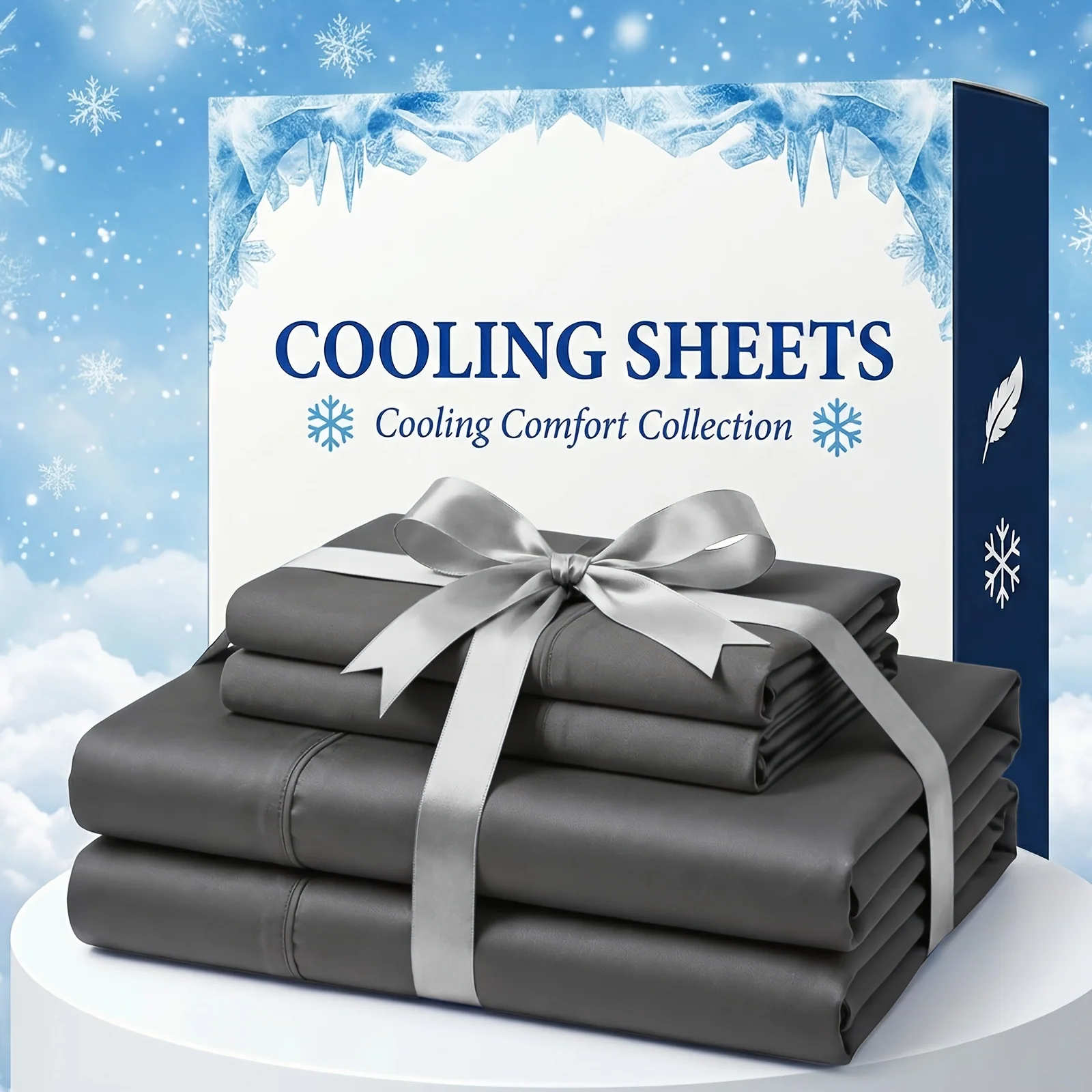 Bamboo Fiber Bed Sheet Set with Extra Deep Pockets for Cooling Comfort