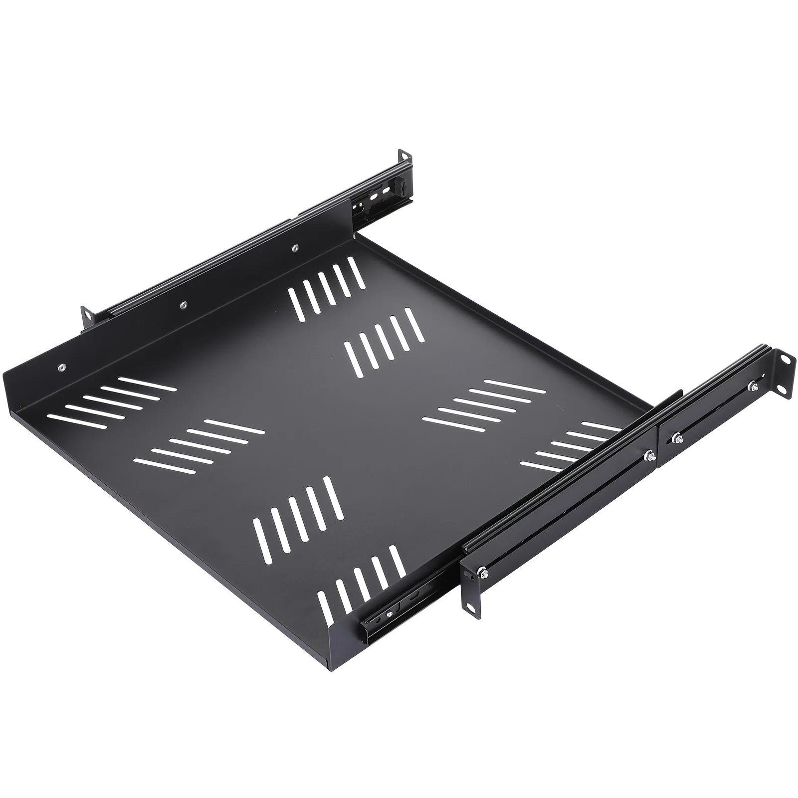 1U Sliding Cantilever Server Shelf, 19‑Inch Length, Vented, Up to 15‑Inch Depth