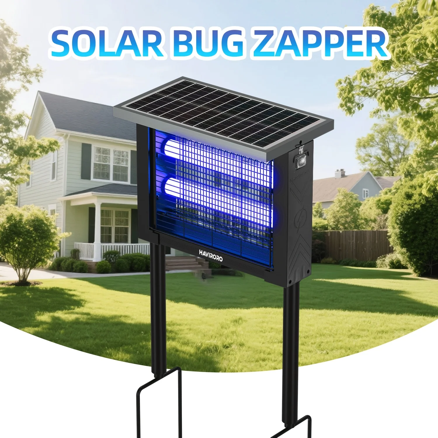 Solar-Powered Portable Insect Killer with 4500V Electric Shock