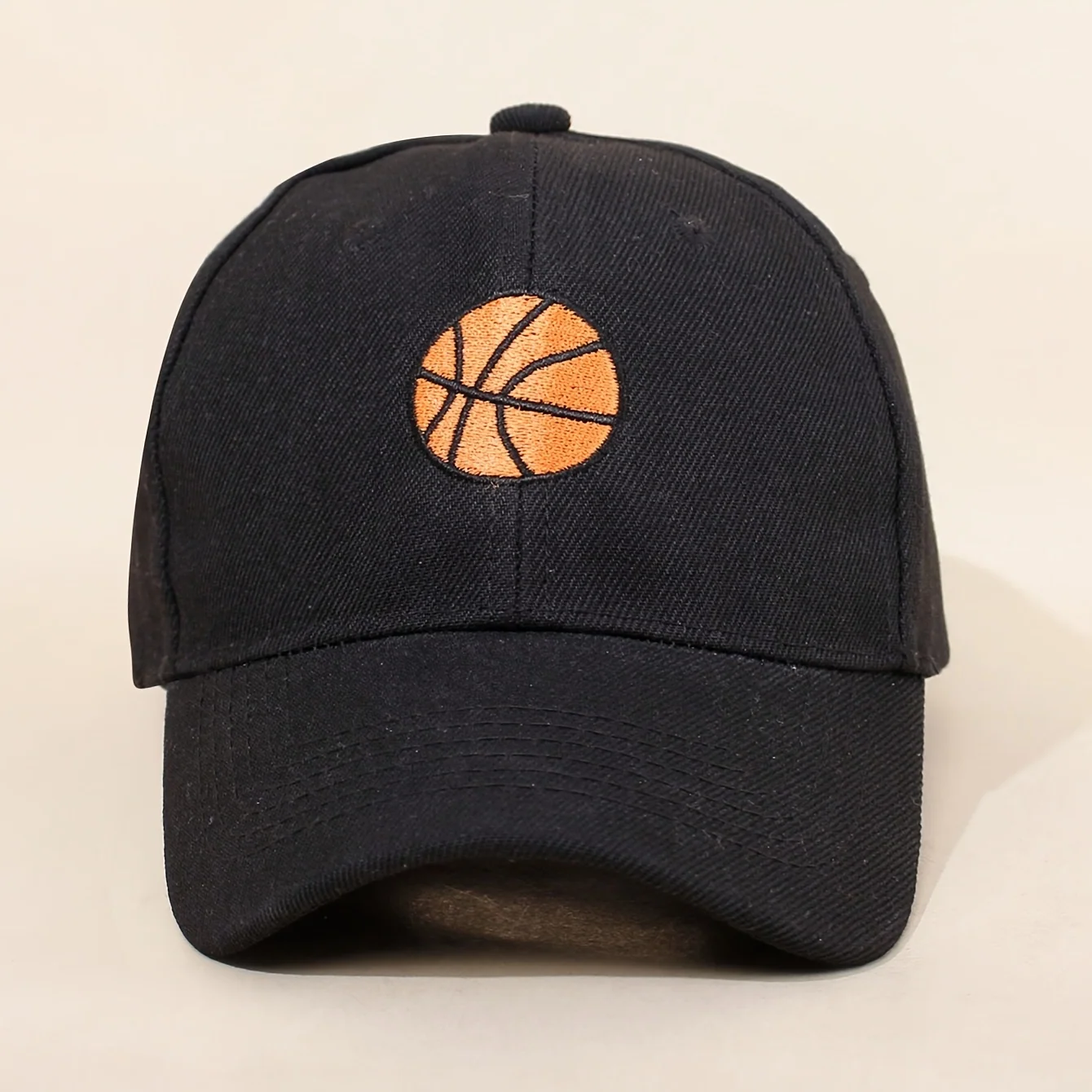 Youth embroidered basketball cap with adjustable sun visor