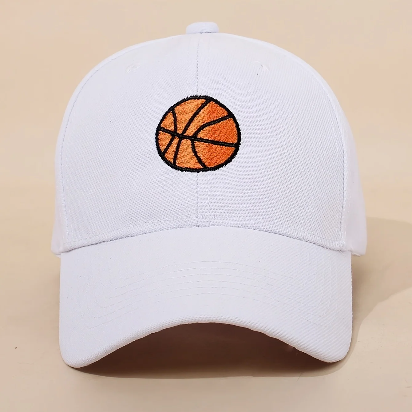 Youth embroidered basketball cap with adjustable sun visor