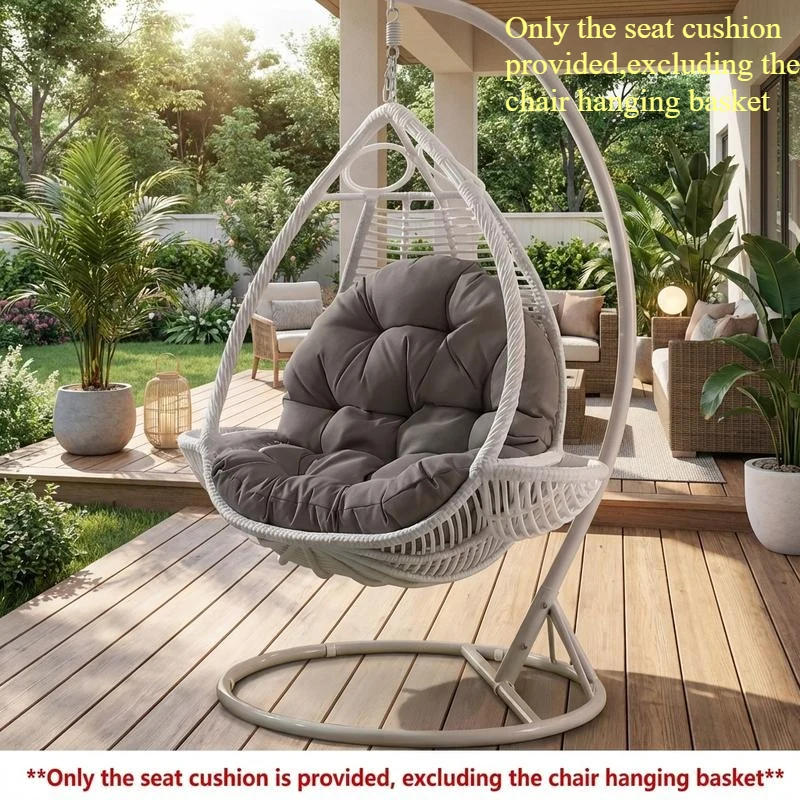 UV-resistant outdoor swing chair cushion with quick-dry back
