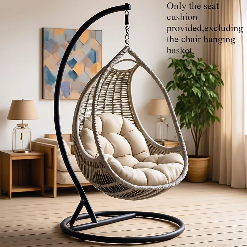 UV-resistant outdoor swing chair cushion with quick-dry back