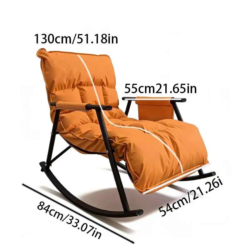 Modern outdoor ottoman chair with matching rocking chair