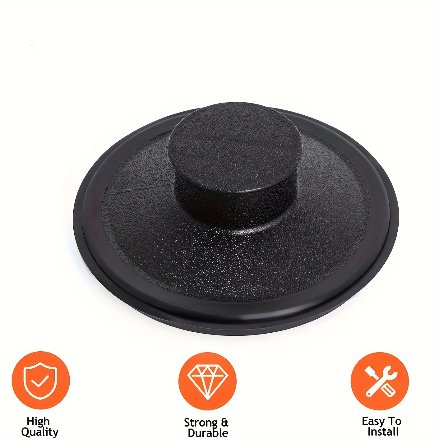 Black Plastic Kitchen Sink Stopper – Replacement Garbage Disposal Plug (1 Piece)