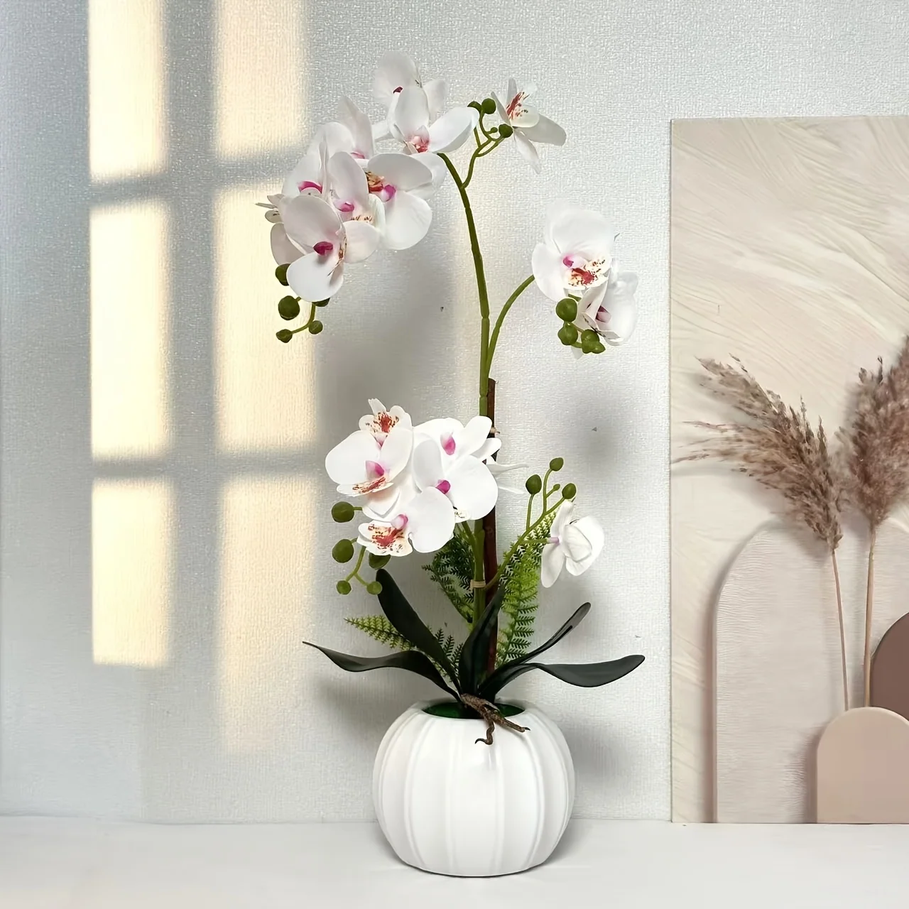 Premium artificial orchid potted plant for indoor and outdoor decor