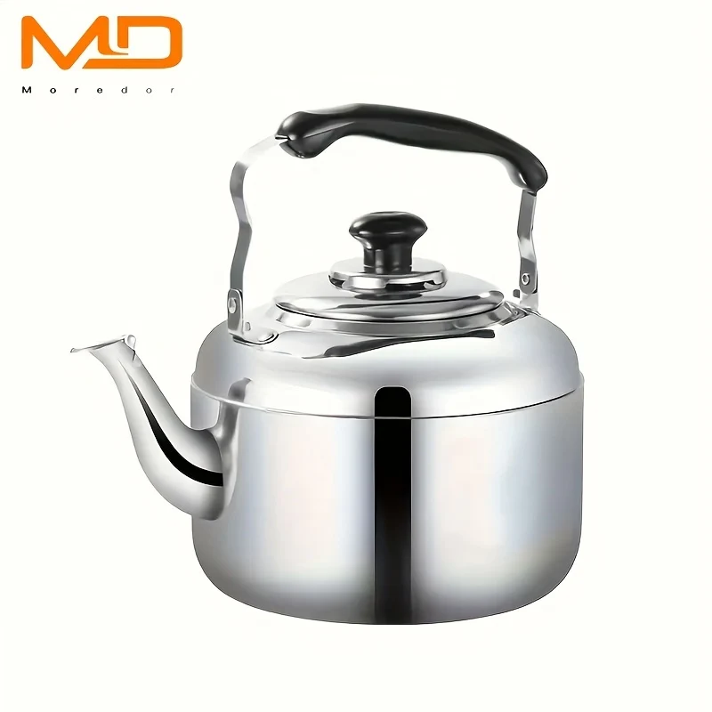 Portable Stainless Steel Whistling Teapot – Large Capacity, Gas & Electric Stove Compatible, No Power Required