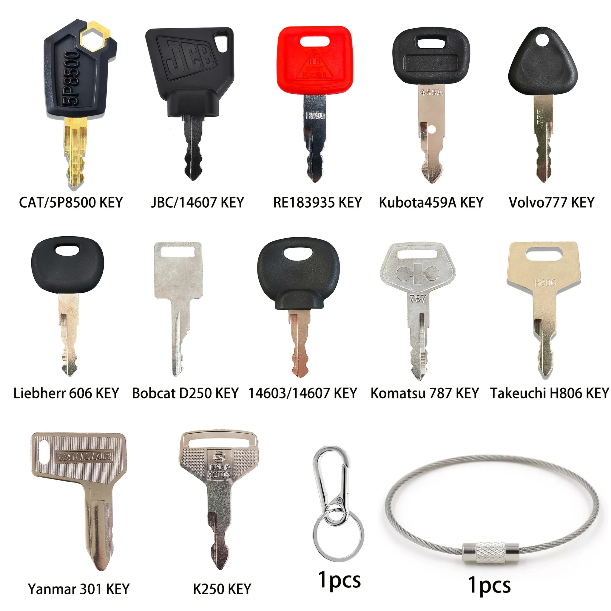 14-piece set of precision-engineered machinery repair keys