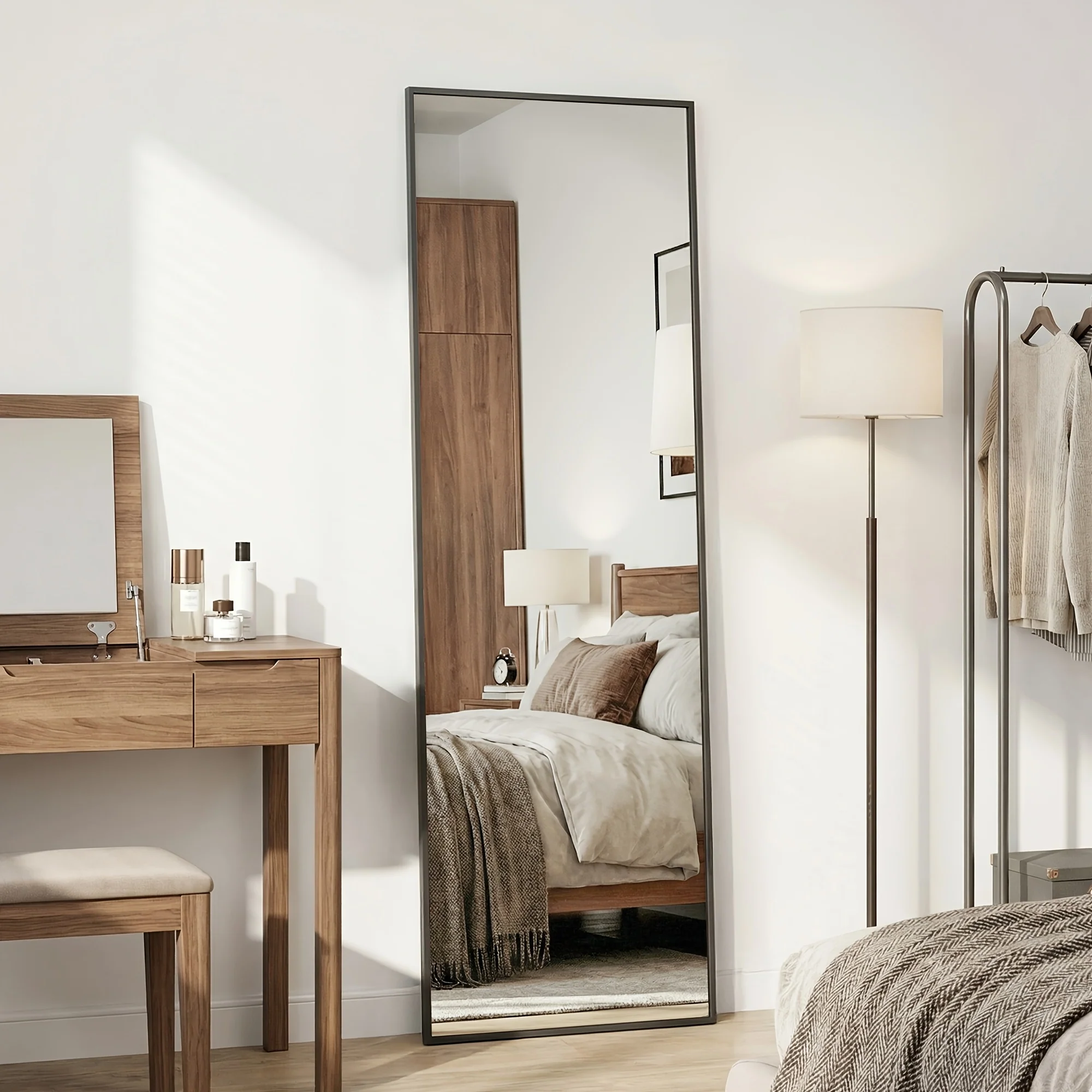 71 inch or 78 inch full-length floor mirror with stand