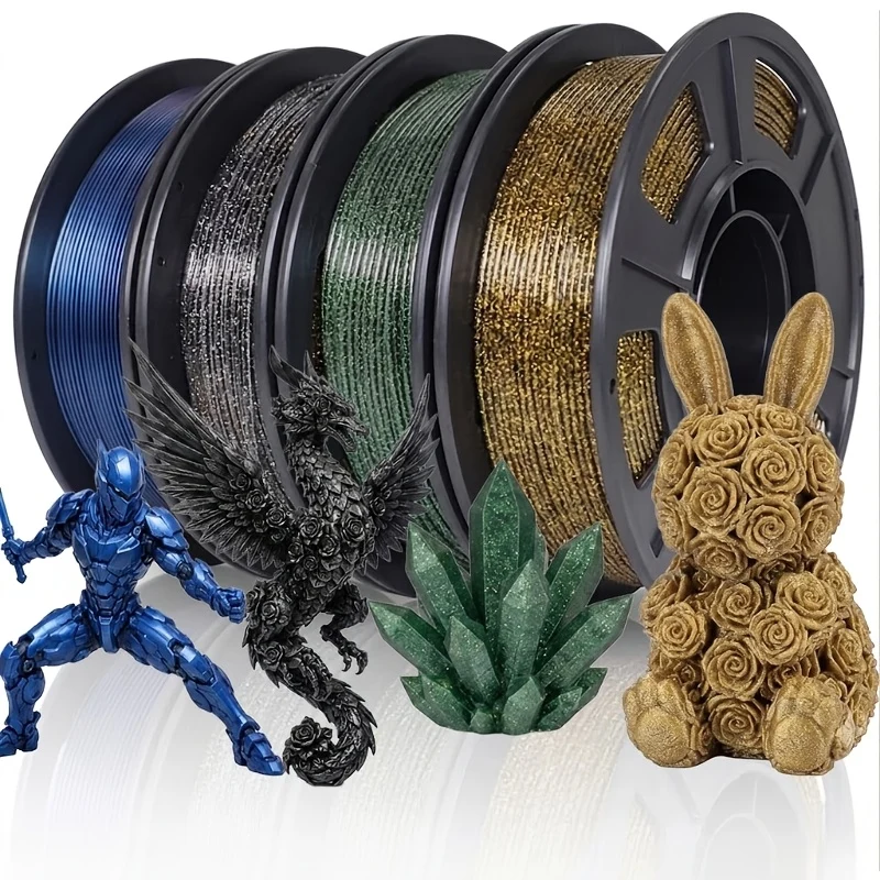 4‑Pack PLA 3D Printer Filament – 250 g Each, 1.75 mm, Total 2.2 lb