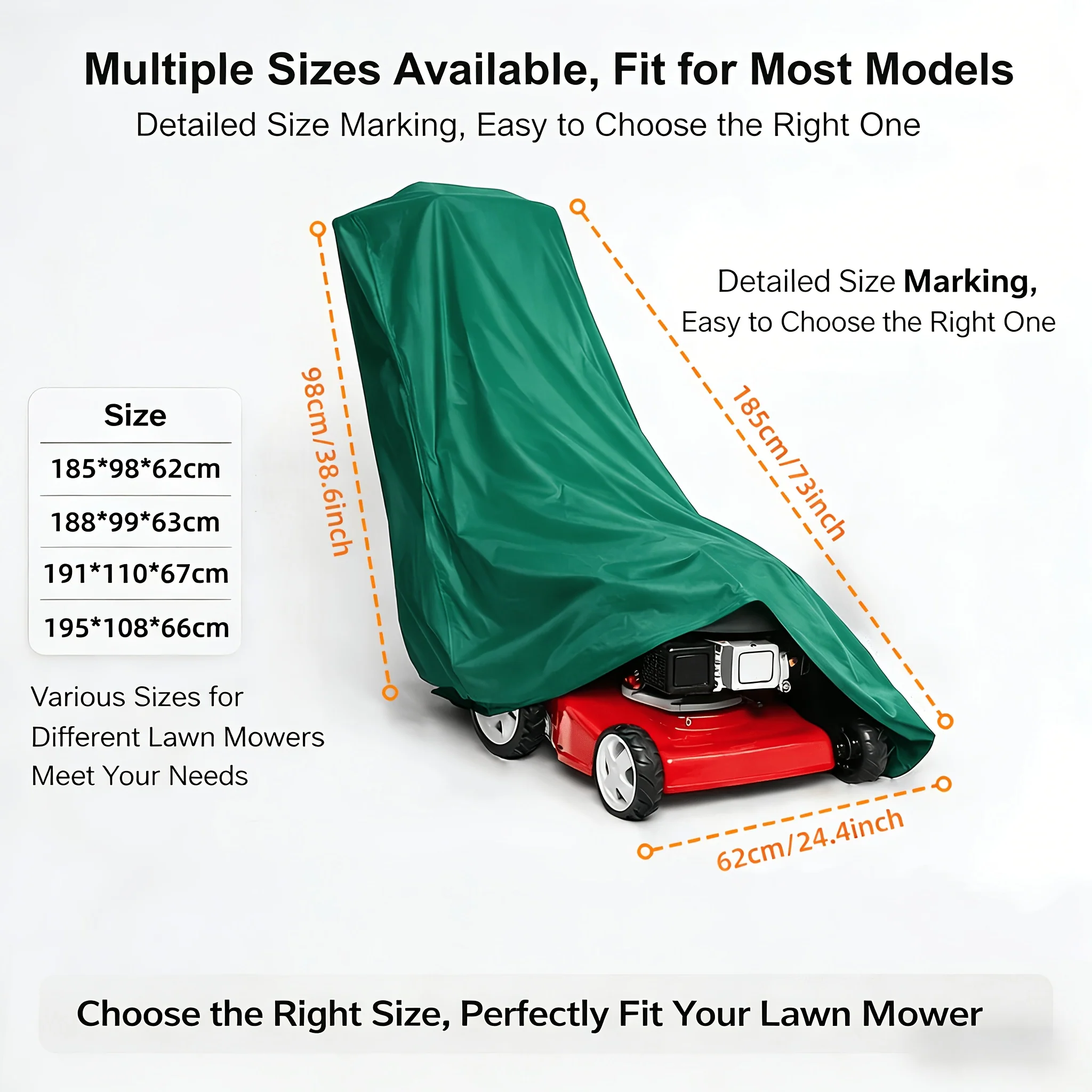 Heavy-Duty Outdoor Lawn Mower Cover Made from 300D Oxford Fabric