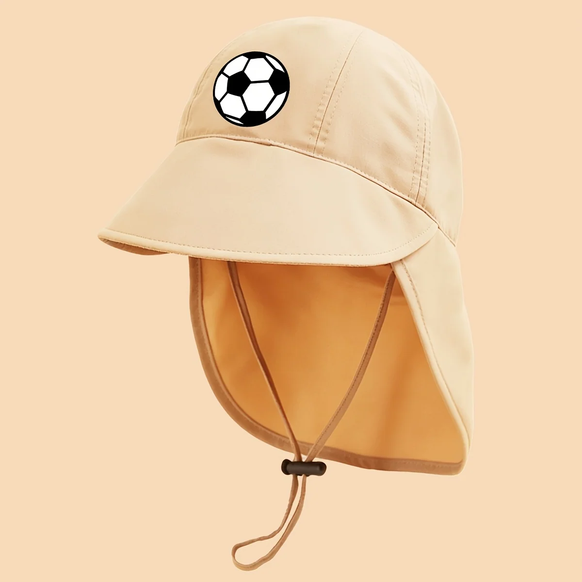 Soccer print foldable bucket hat for children with adjustable strap