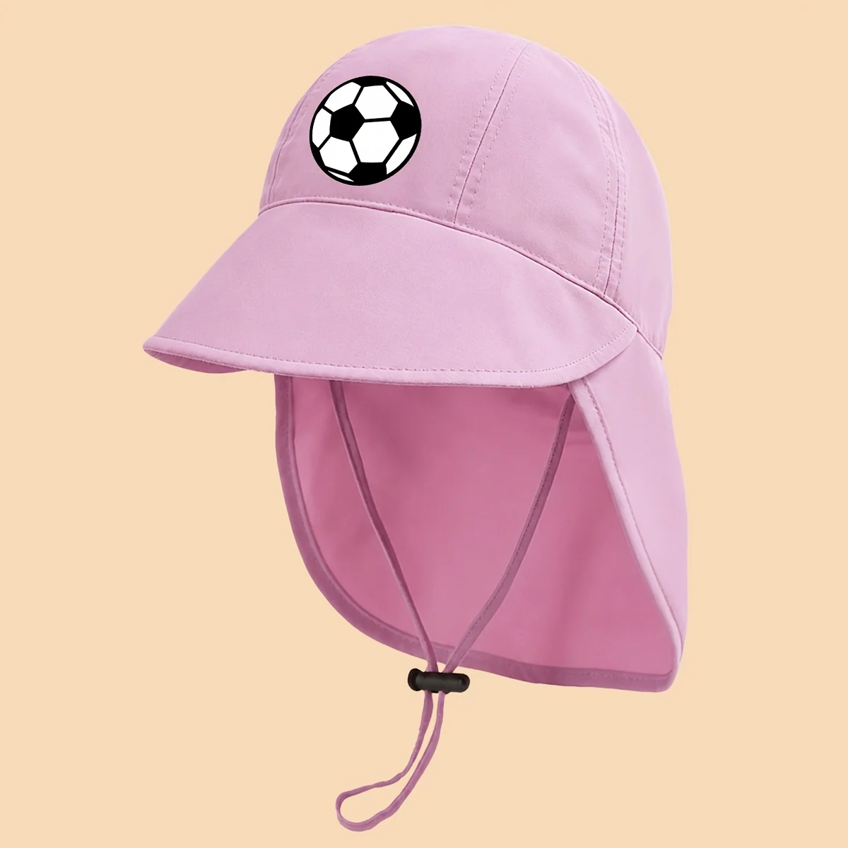 Soccer print foldable bucket hat for children with adjustable strap