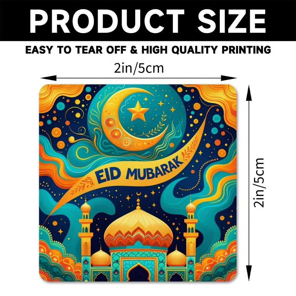 Eid Mubarak candle stickers set - 6 decorative labels