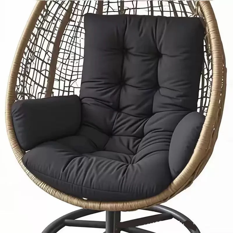 Velvet hanging chair cushion for relaxation in indoor or outdoor spaces