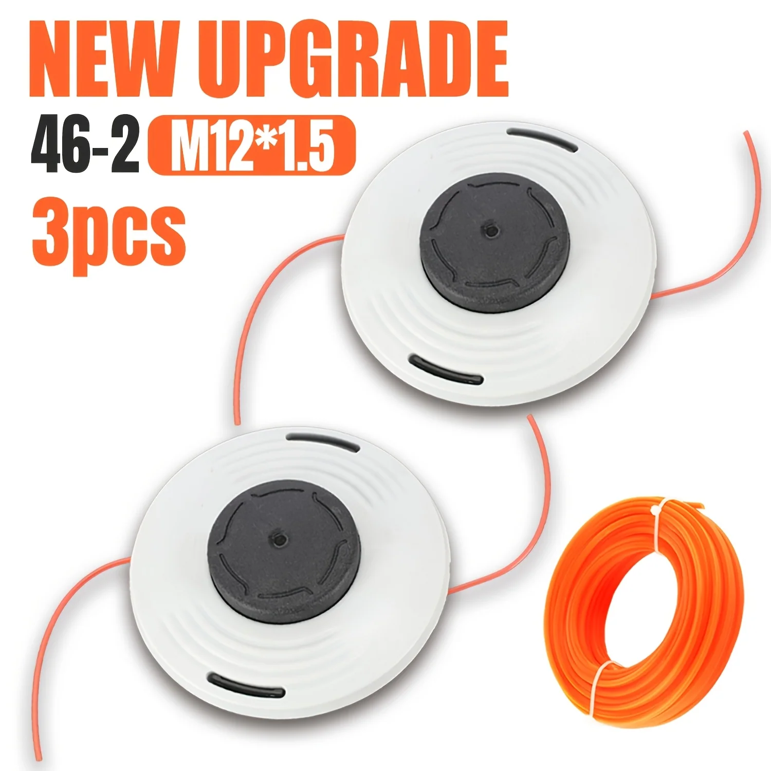 Set of 3 high-quality replacement grass trimmer heads with automatic line feed