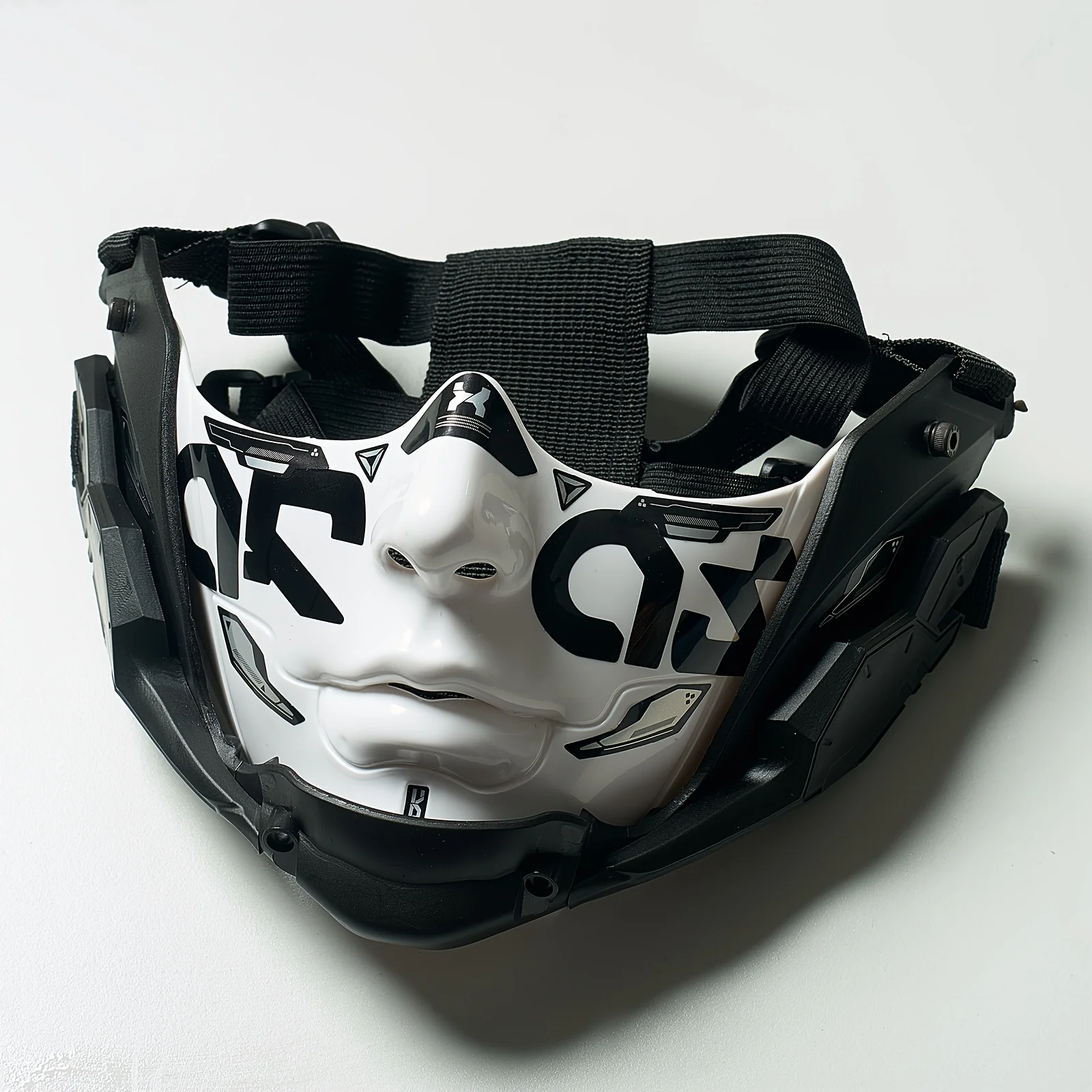 Cyberpunk half-face mechanical mask for themed events and cosplay