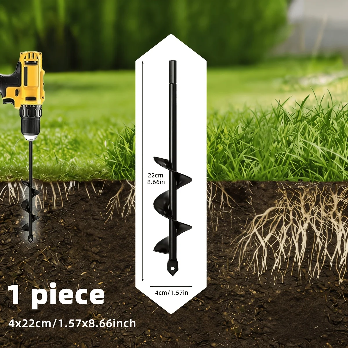 Heavy-duty spiral drill bit for bulb planting – multi-size options, reduces digging fatigue