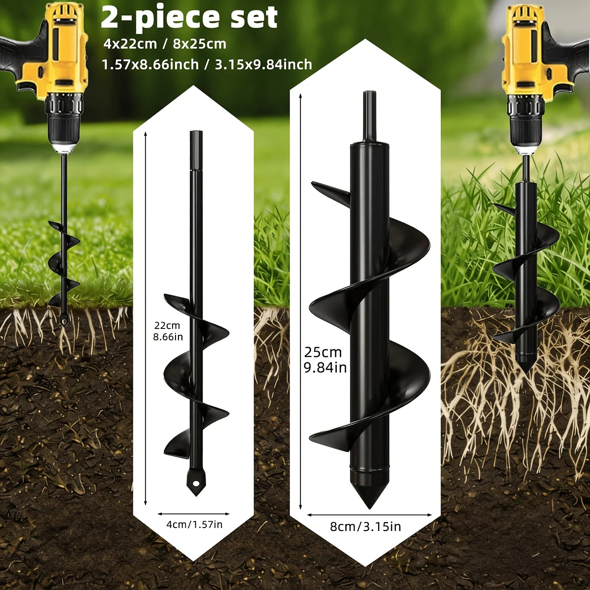 Heavy-duty spiral drill bit for bulb planting – multi-size options, reduces digging fatigue