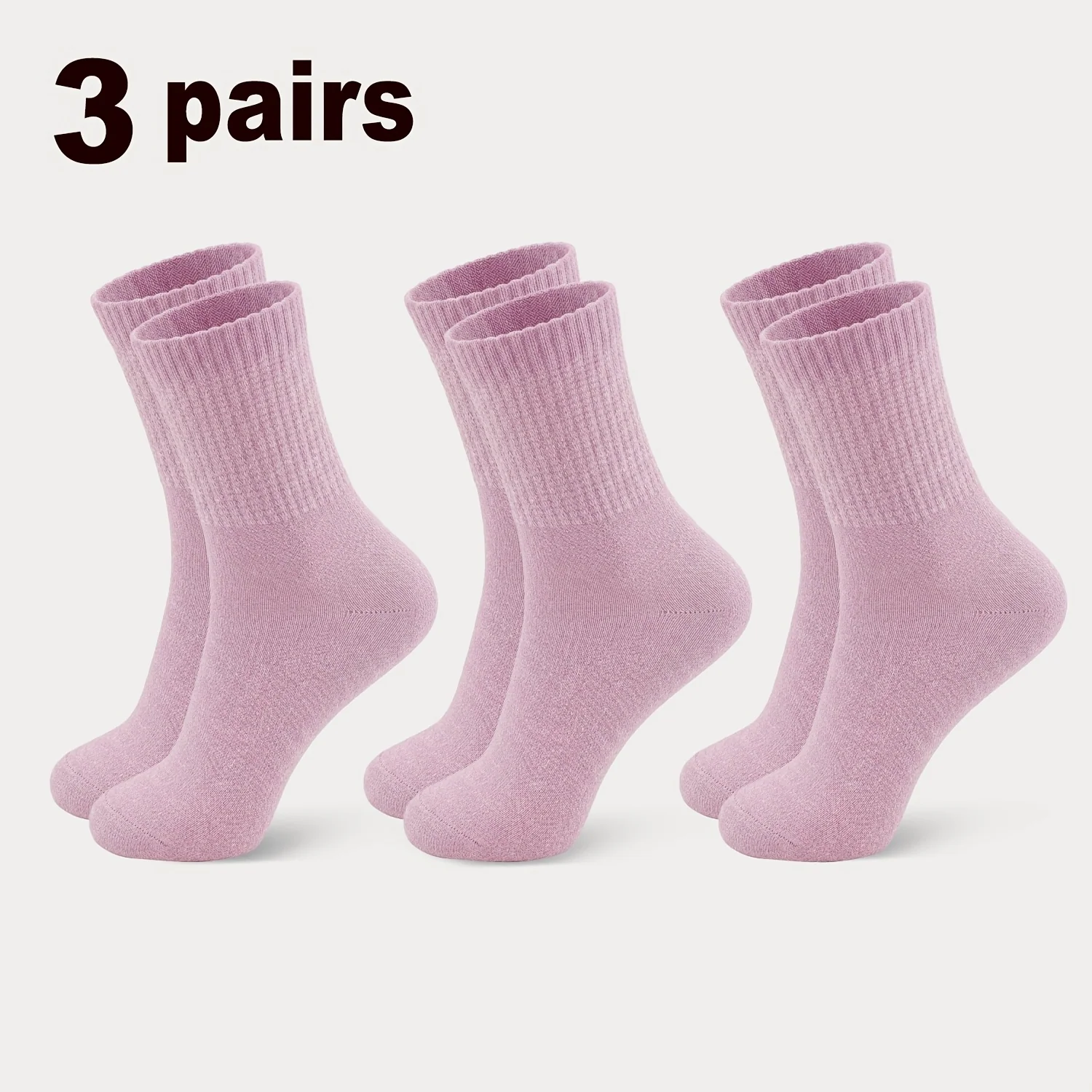 3-Pair Anti-Edema Mid-Calf Socks for Middle-Aged and Elderly