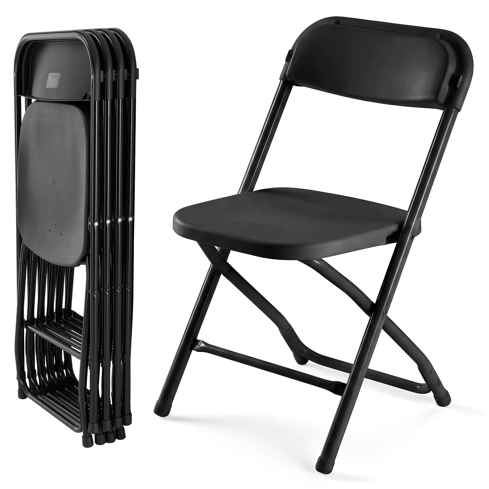 Heavy-Duty Plastic Folding Chair with 330 lb Capacity