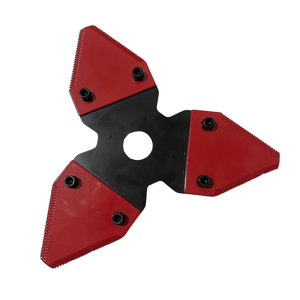 Heavy-duty three-tooth lawn mower blade for tough grass cutting