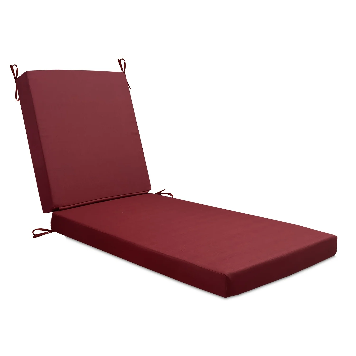Fade-resistant outdoor lounge chair cushion with removable cover
