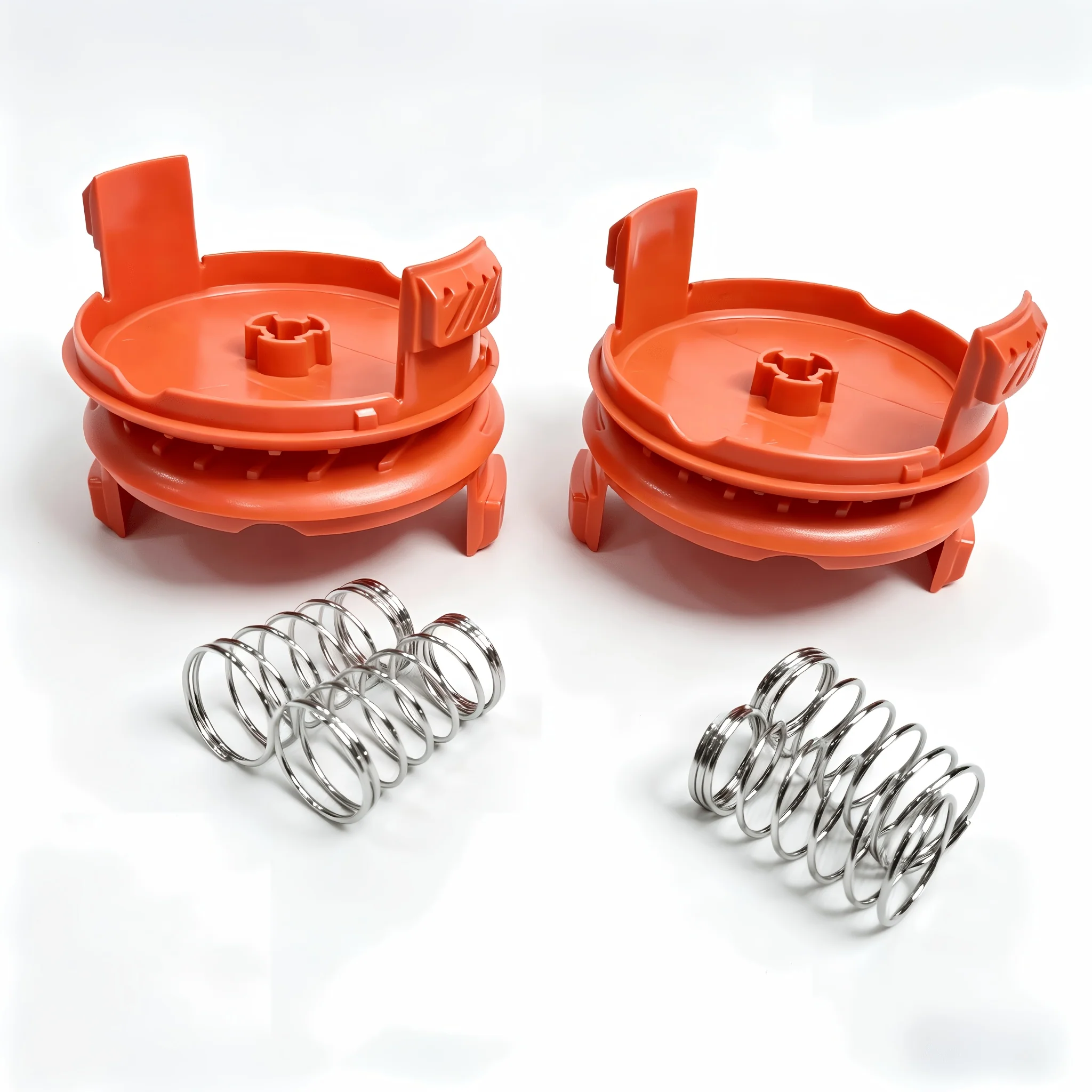 Replacement line spool cap and spring kit for string trimmers