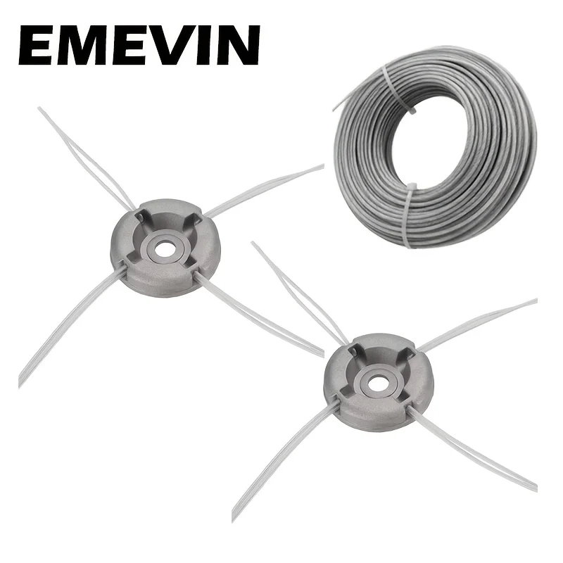 2-piece aluminum trimming head set with 5m steel wire rope for lawn mowers