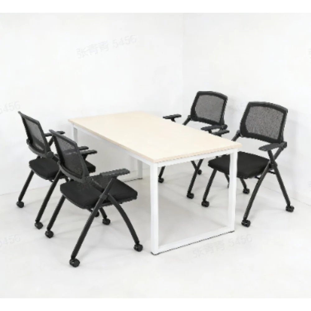 Set of 10 Stackable Folding Conference Room Chairs with Wheels