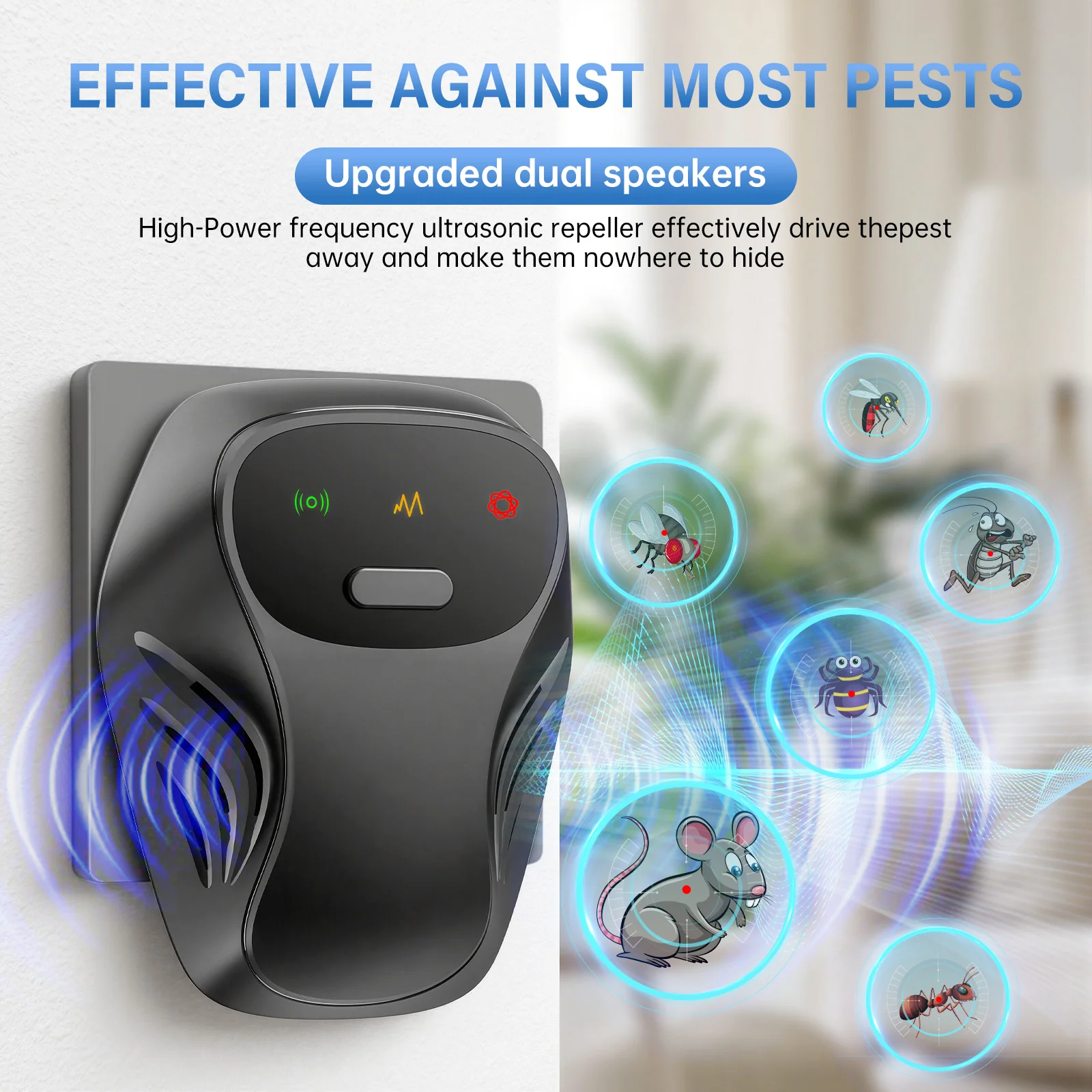 Ultrasonic Pest Repellent with Dual Speakers