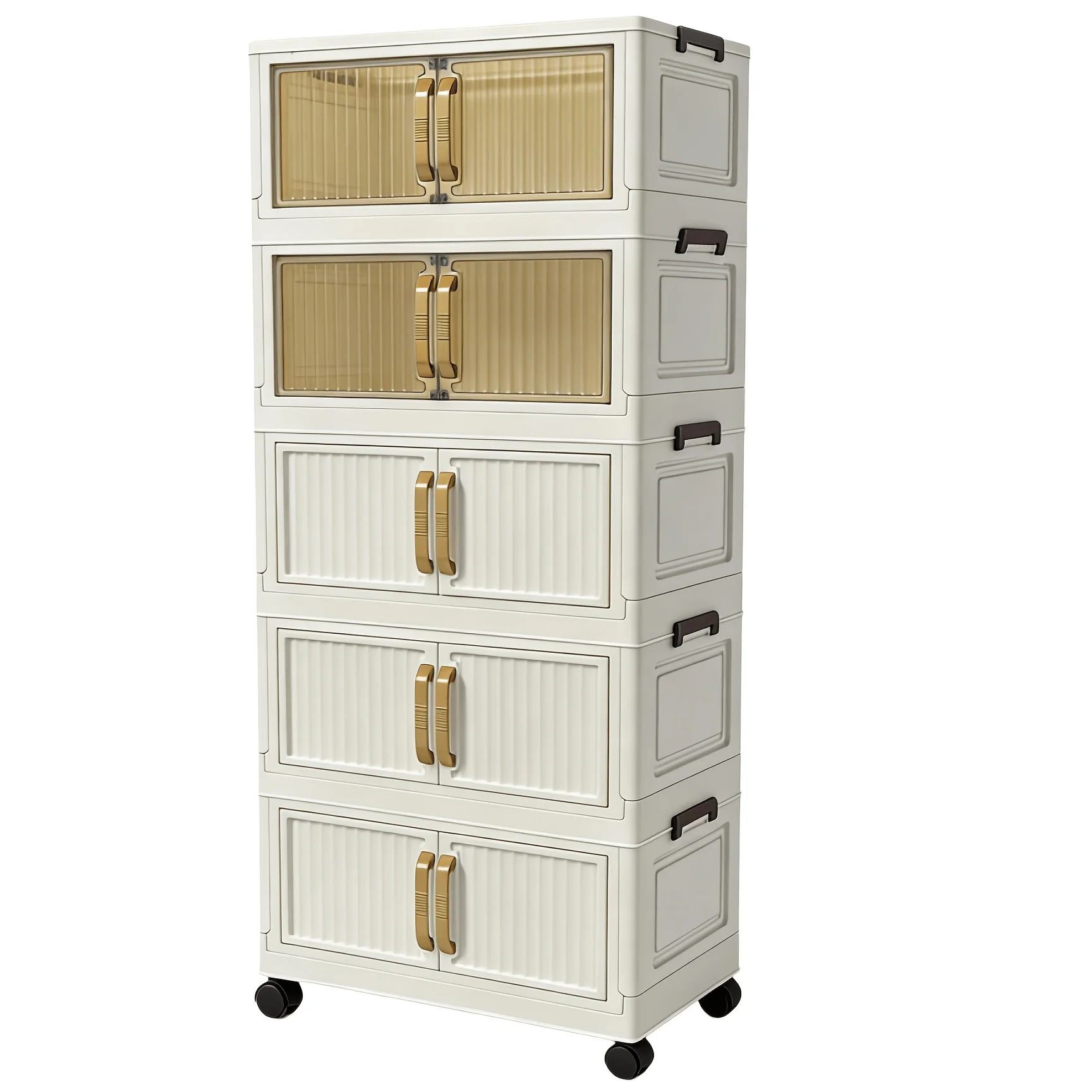 5-tier or 3-tier foldable storage cabinet for shoes, books and living space