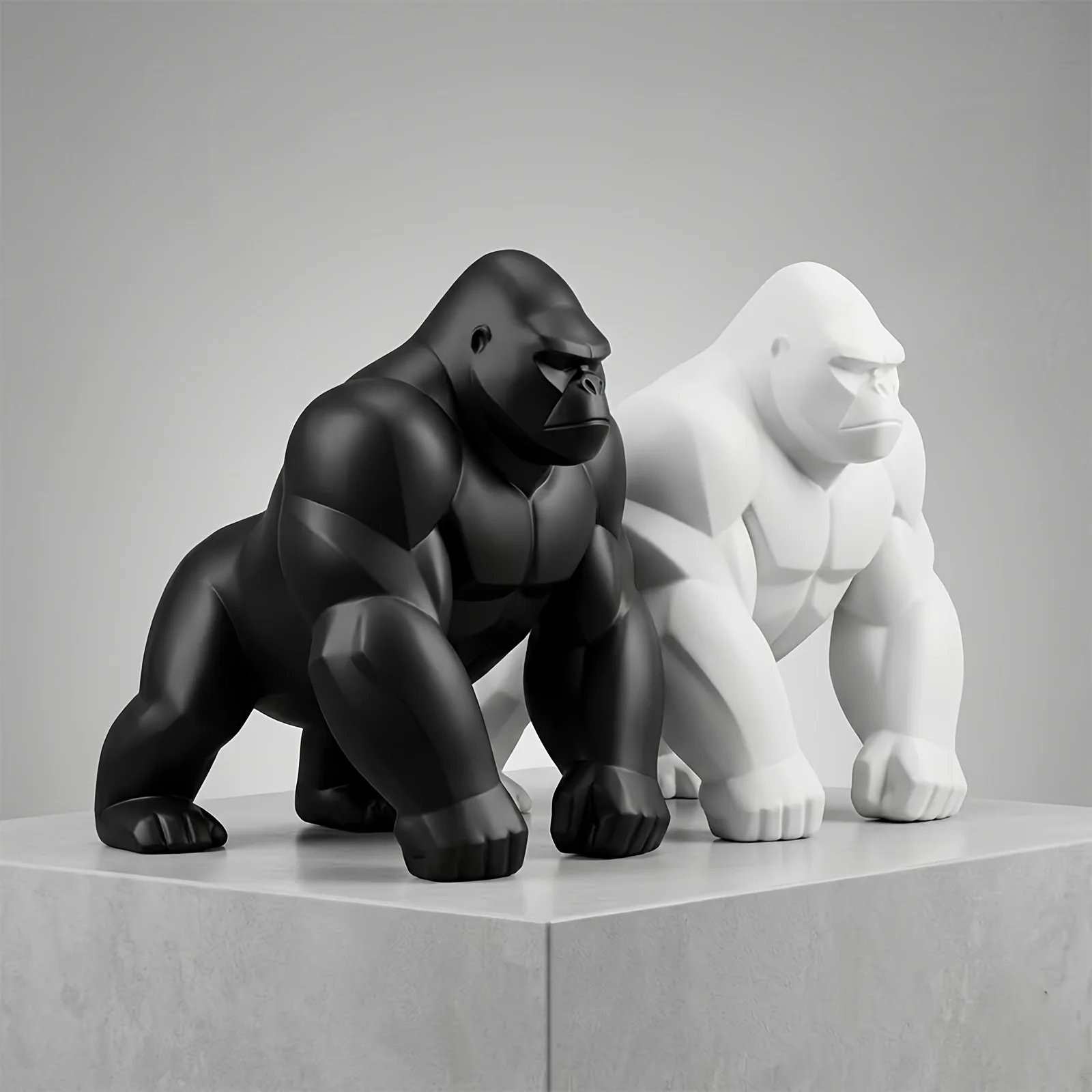 Geometric gorilla sculpture for modern desk and shelf decoration
