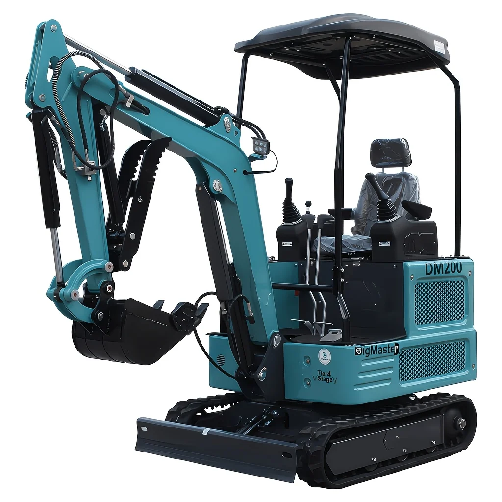 4,000 lb mini crawler excavator with hydraulic thumb and diesel engine