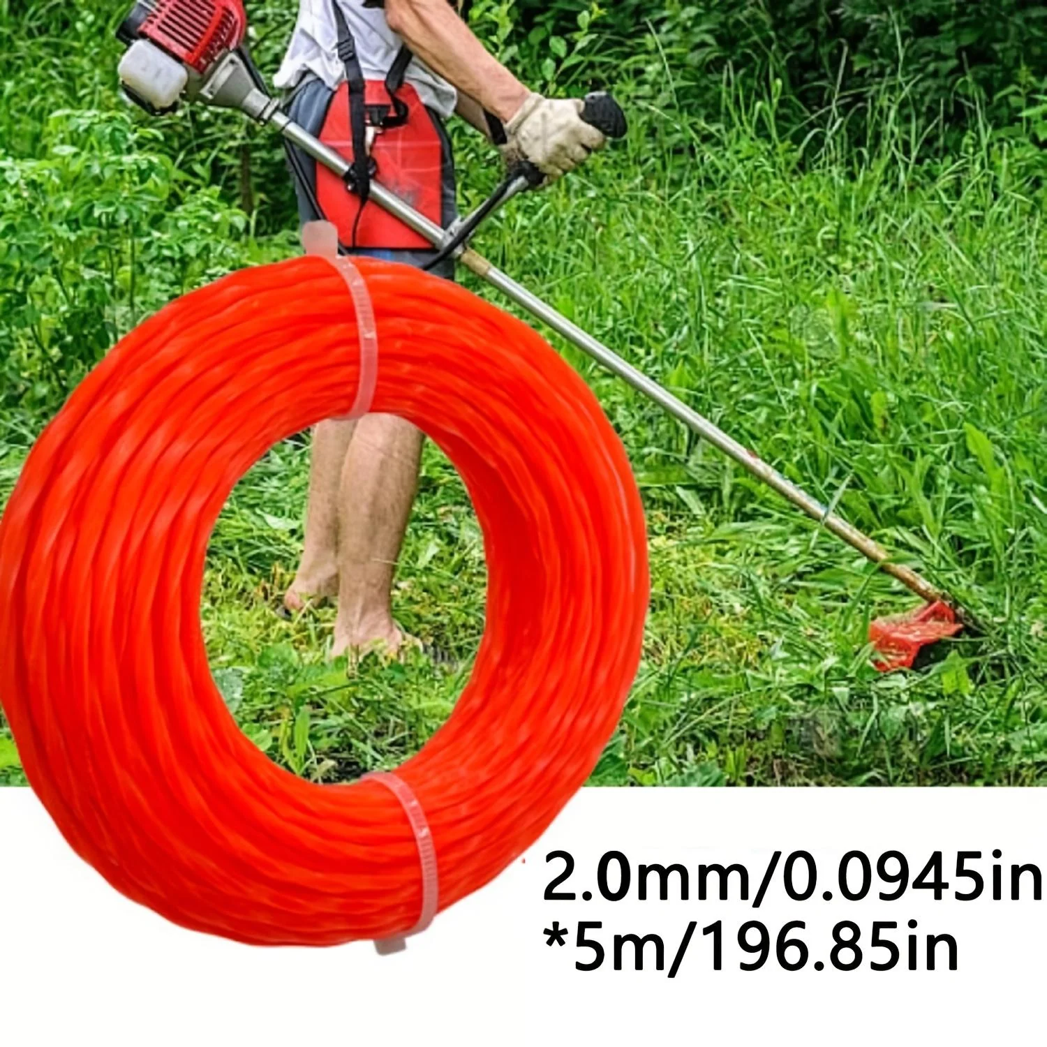 Spiral nylon trimming line for lawn mower edging