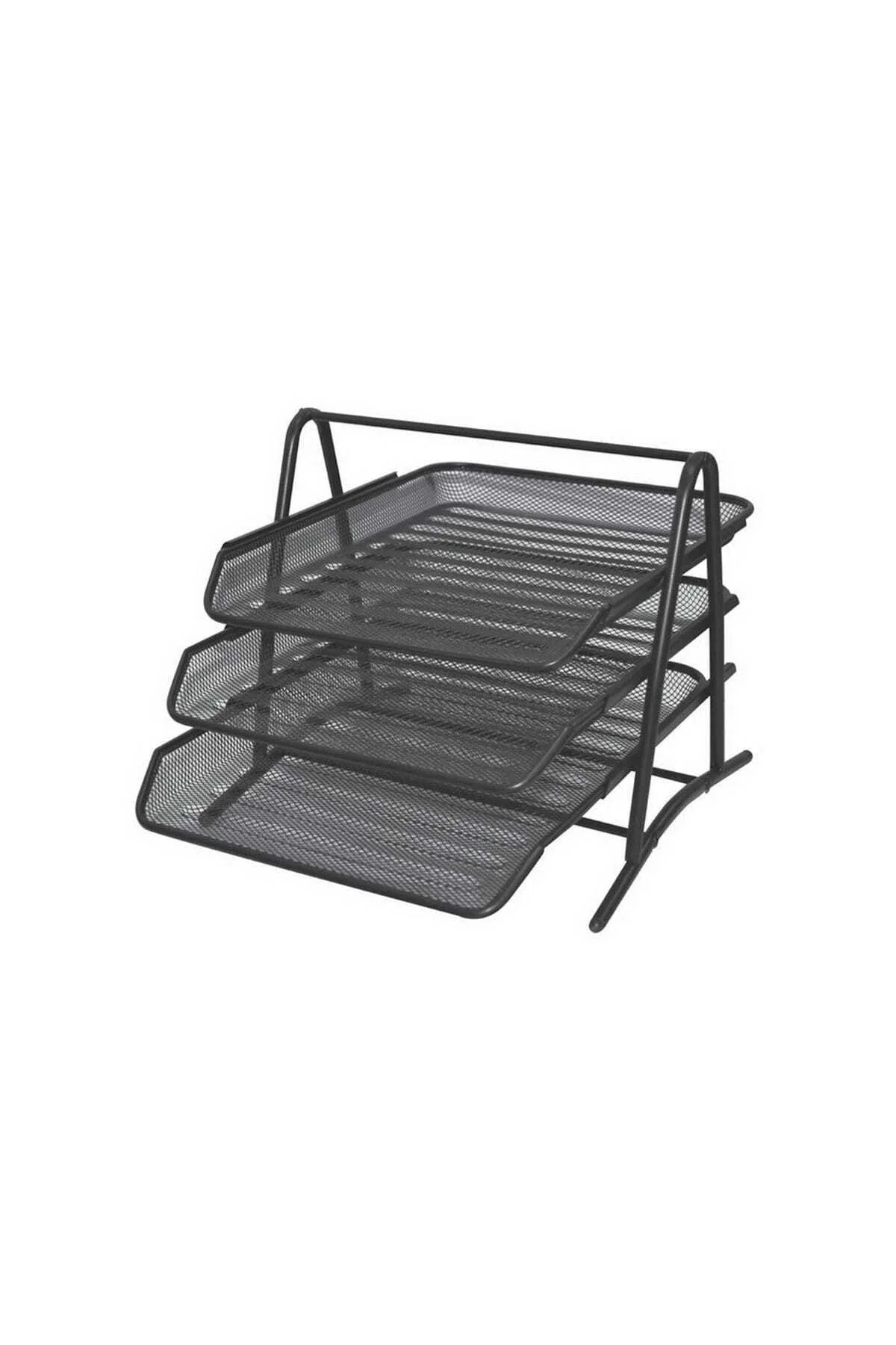 3-tier metal document rack for organizing files and paperwork
