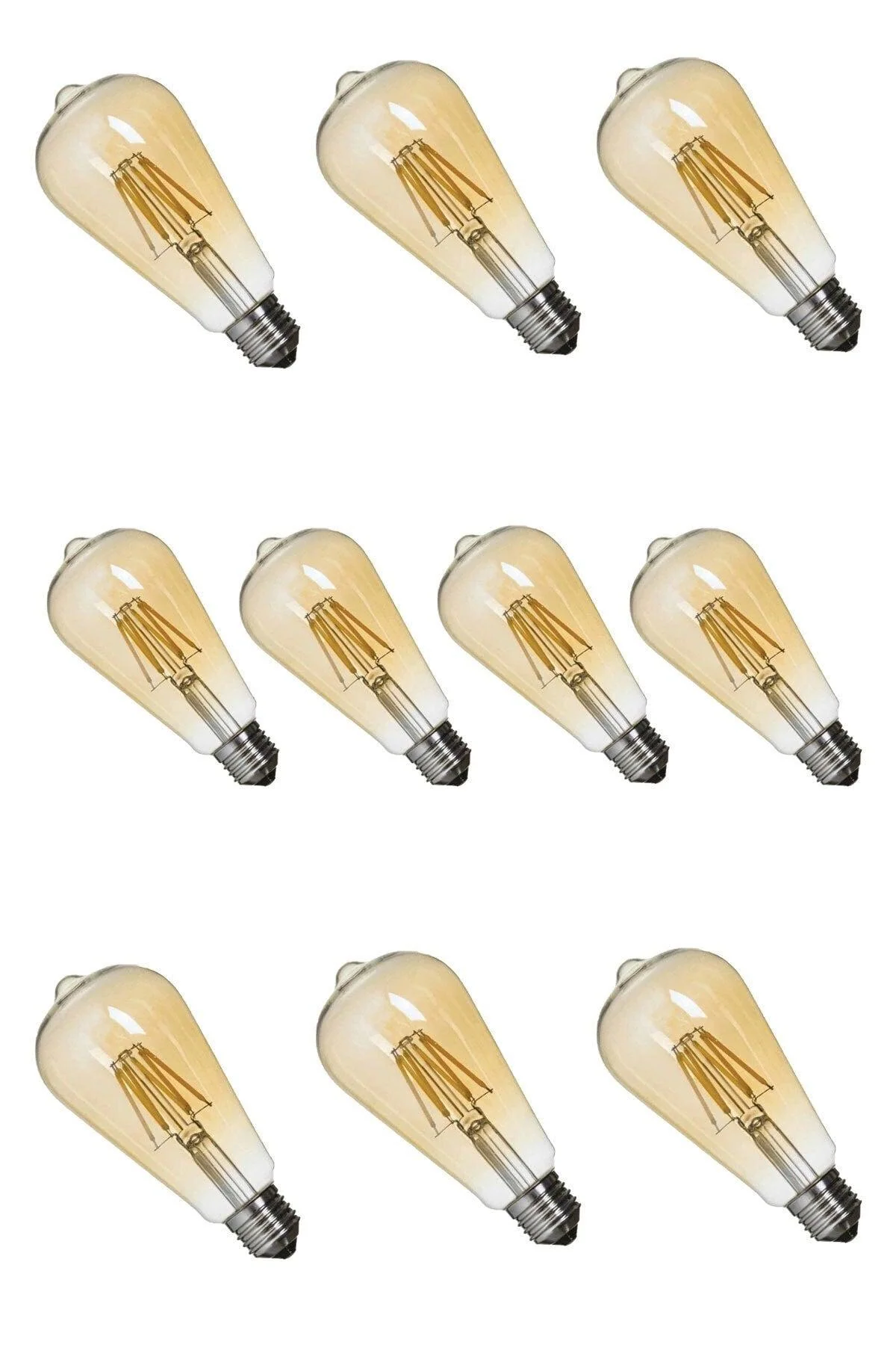 6W E27 LED Bulbs with Filament Design – Pack of 10