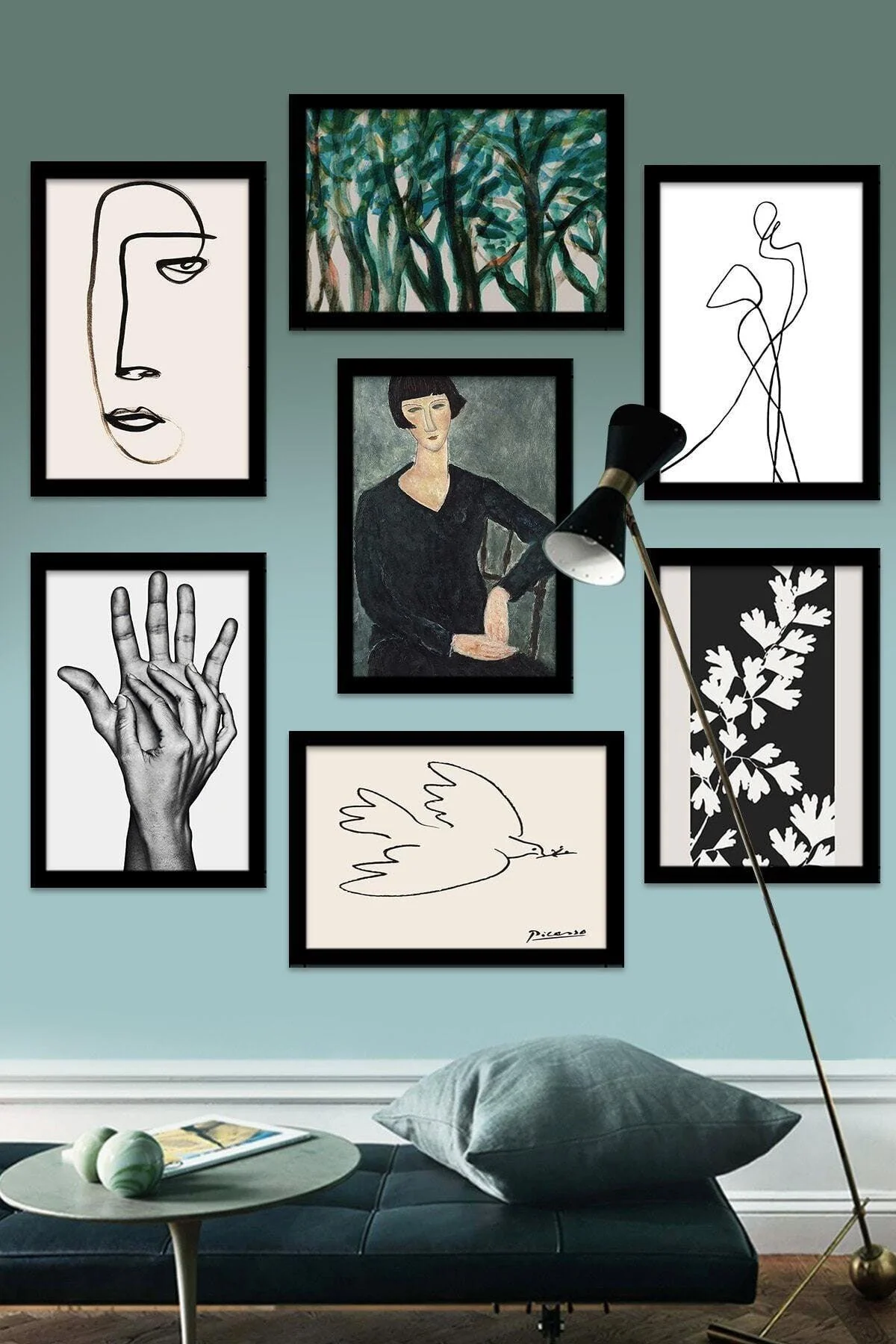 Set of 7 Printed MDF Wall Art Frames – 60x60cm Coverage