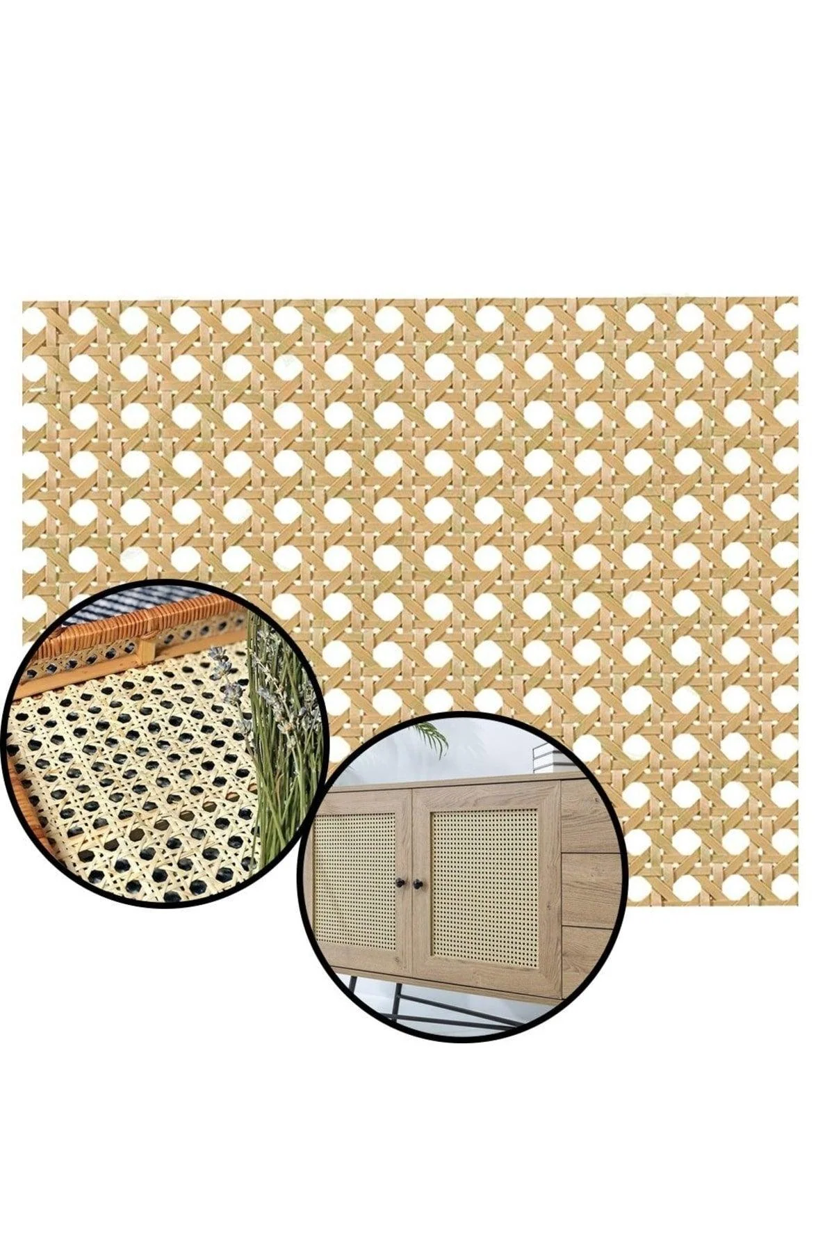 Decorative plastic rattan mesh for furniture