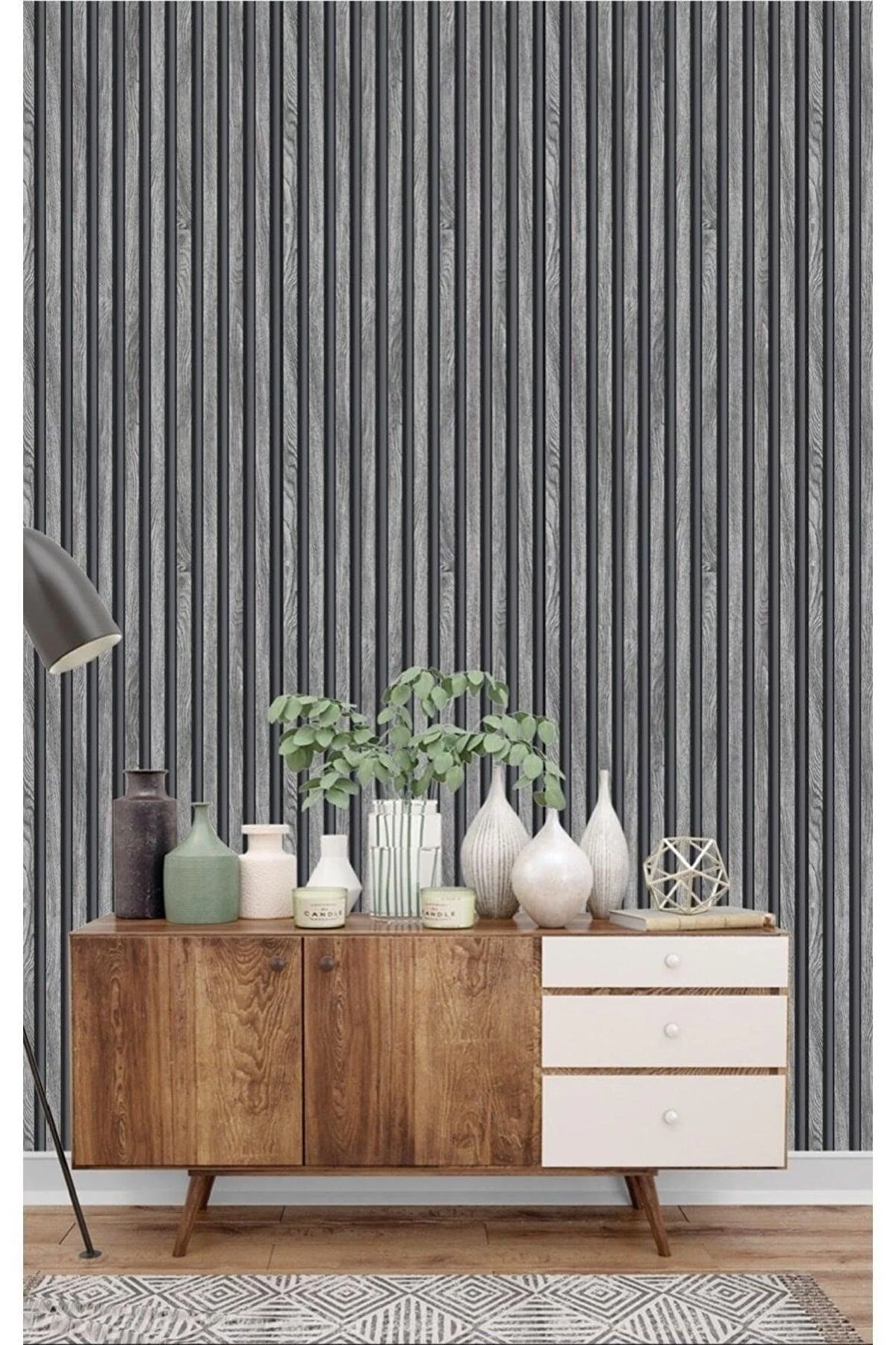 Wood‑Patterned Wall Panel Wallpaper – 53 cm × 10 m Roll (5.30 m²)