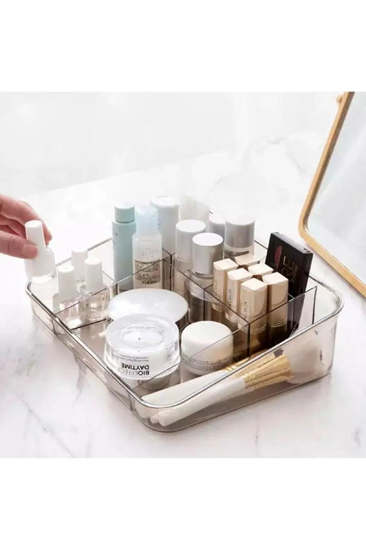 8-Compartment Plastic Organizer for Makeup, Kitchen, Bathroom and Office