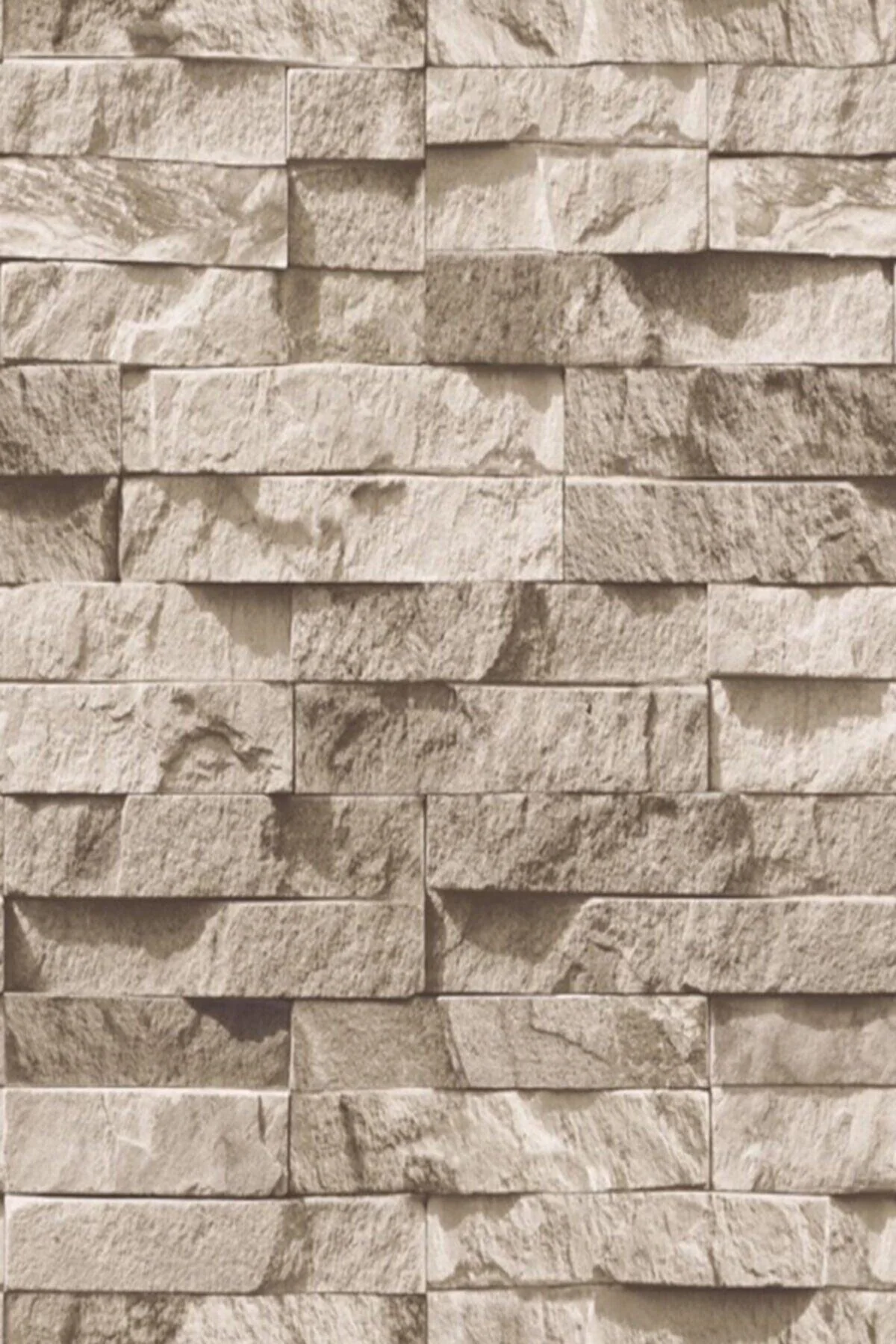 Beige Interlaced Stacked Stone Pattern Wallpaper – 53 cm × 10 m Roll