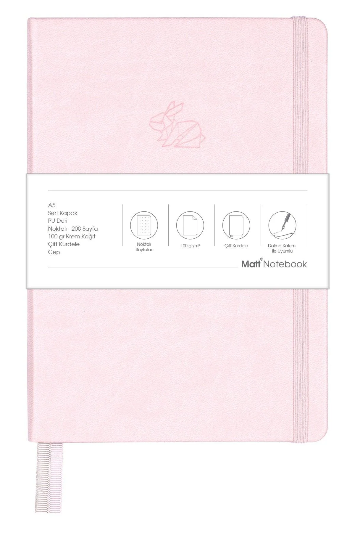 A5 dotted notebook with hardcover and fountain pen compatibility